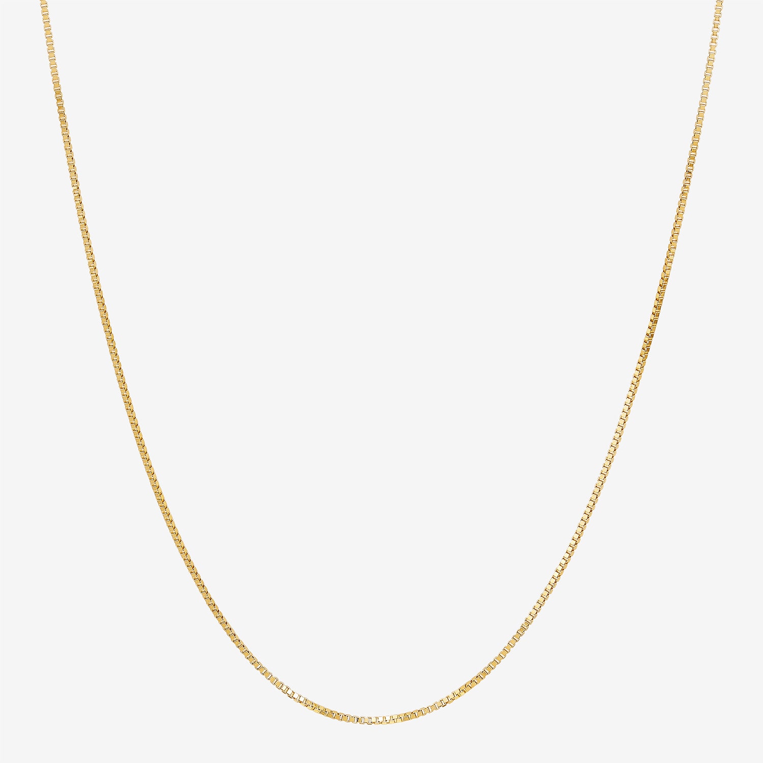 Womens 10K Gold 18 Inch Box Chain Necklace