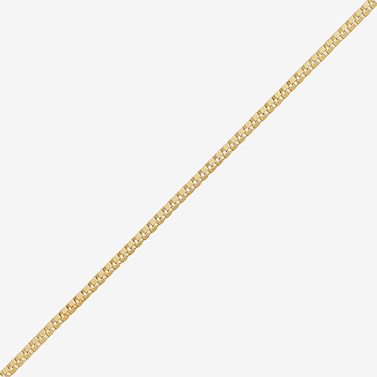 Womens 10K Gold 18 Inch Box Chain Necklace