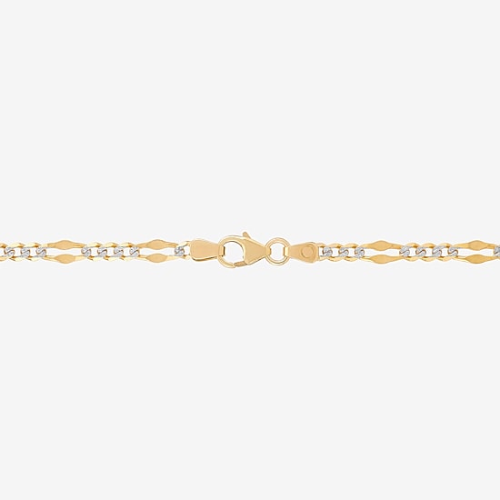 Made in Italy Womens 14K Two Tone Gold 18 Inch Figaro Chain Necklace