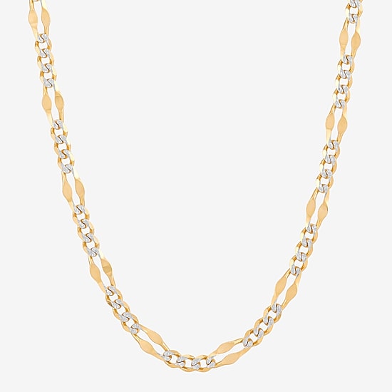 Made in Italy Womens 14K Two Tone Gold 18 Inch Figaro Chain Necklace