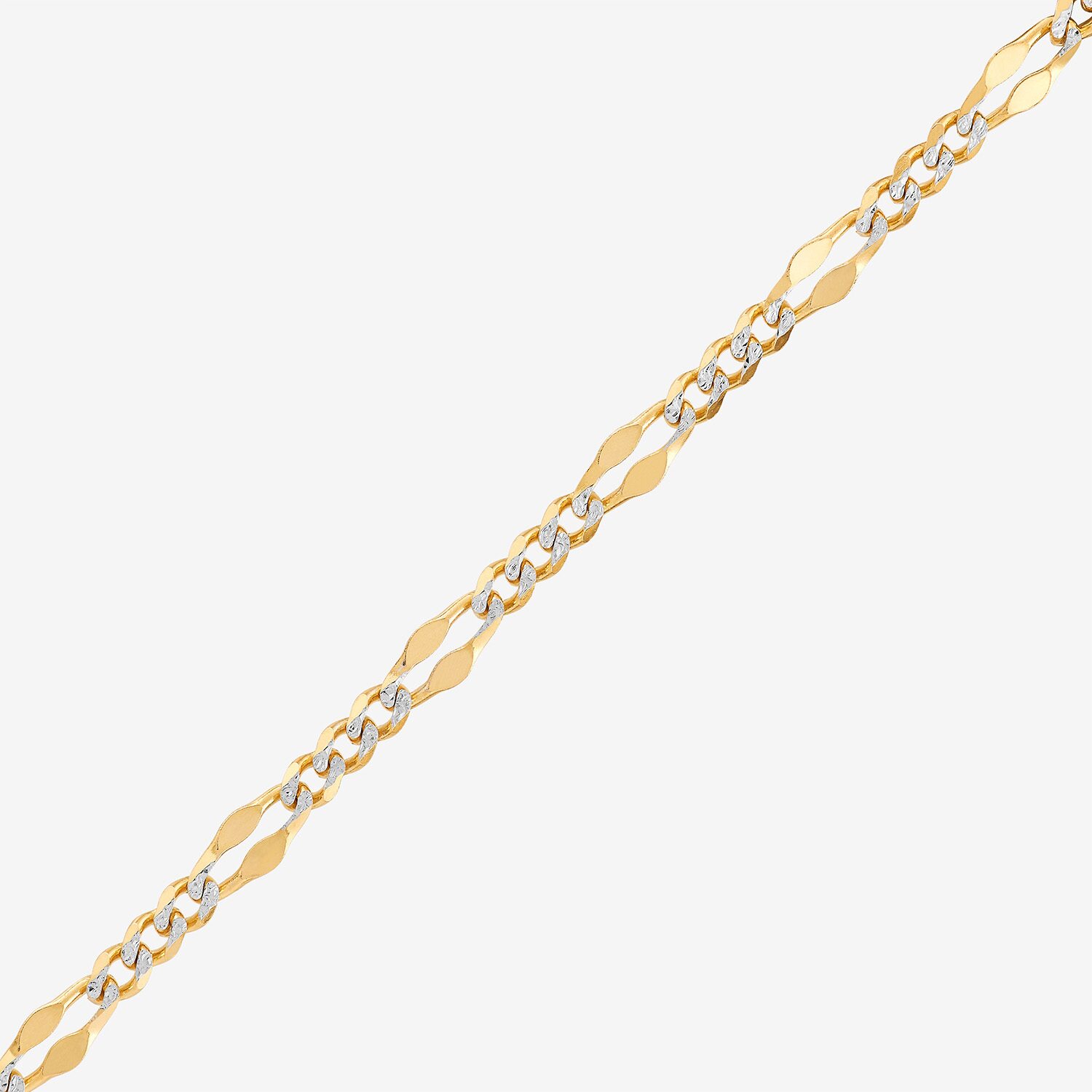 Made in Italy Womens 14K Two Tone Gold 18 Inch Figaro Chain Necklace