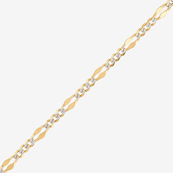 Made in Italy Womens 14K Two Tone Gold 18 Inch Figaro Chain Necklace