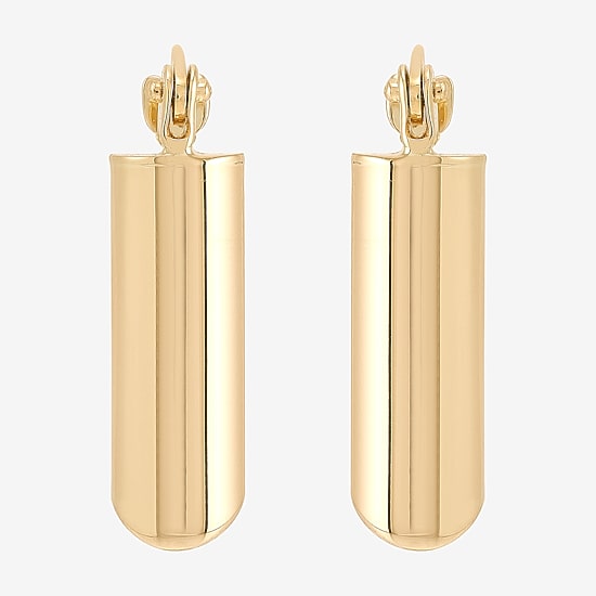 Gold Addiction Womens 10K Gold 17.9mm Rectangular Hoop Earrings