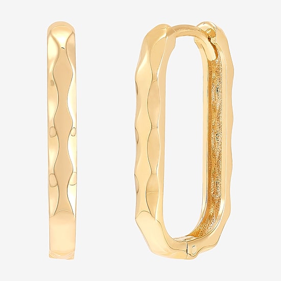 Gold Addiction Womens 10K Gold 18.7mm Oval Hoop Earrings