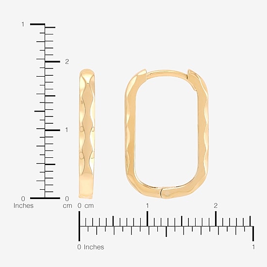 Gold Addiction Womens 10K Gold 18.7mm Oval Hoop Earrings