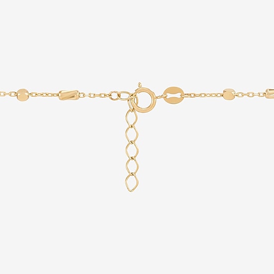 Gold Addiction Womens 10K Gold 7 3/4 Inch Solid Chain Bracelet