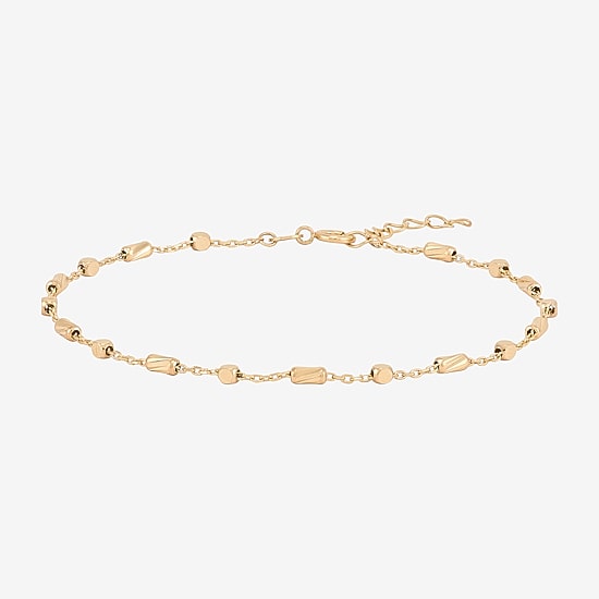Gold Addiction Womens 10K Gold 7 3/4 Inch Solid Chain Bracelet