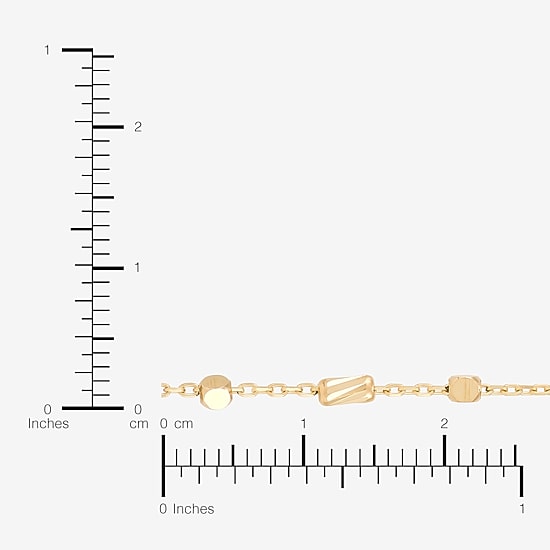 Gold Addiction Womens 10K Gold 7 3/4 Inch Solid Chain Bracelet