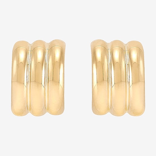Gold Addiction Womens 10K Gold 10.8mm Hoop Earrings