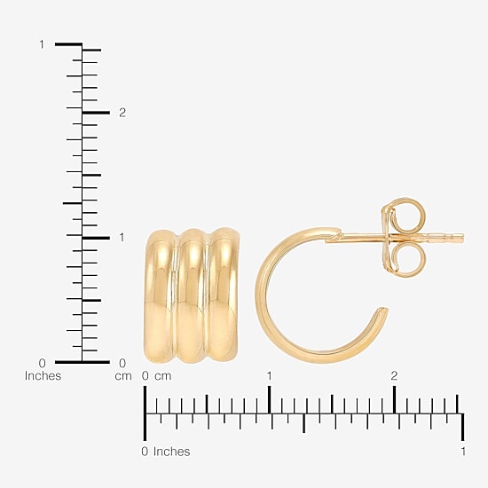 Gold Addiction Womens 10K Gold 10.8mm Hoop Earrings