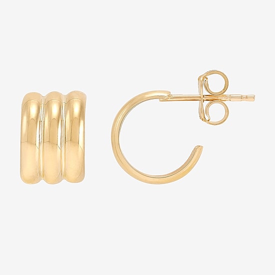 Gold Addiction Womens 10K Gold 10.8mm Hoop Earrings