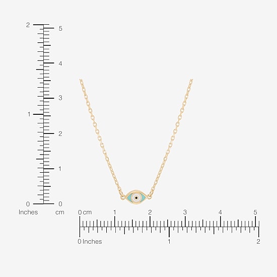 Gold Addiction Womens 10K Gold Evil Eye 18 Inch Pendant Necklace