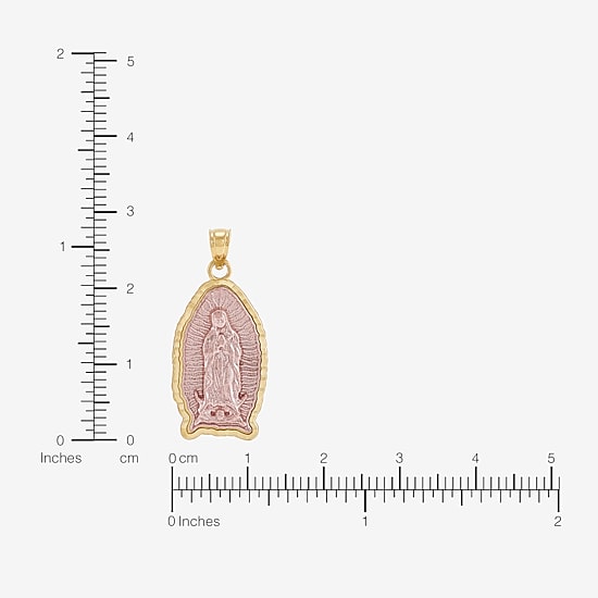 Gold Addiction Virgin Mary Womens 10K Two Tone Gold Pendant