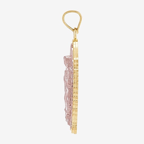 Gold Addiction Virgin Mary Womens 10K Two Tone Gold Pendant