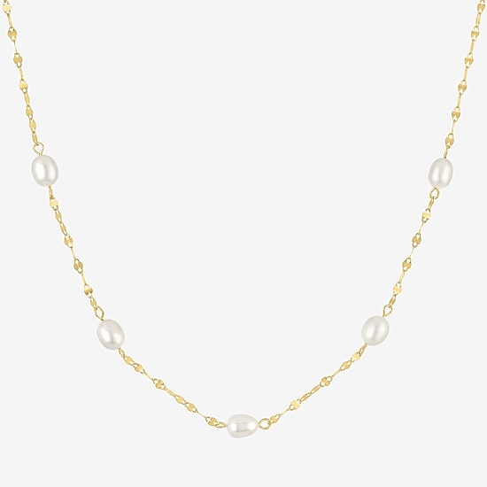Yes, Please! Womens Pure Silver Over Brass 16 Inch Chain Necklace