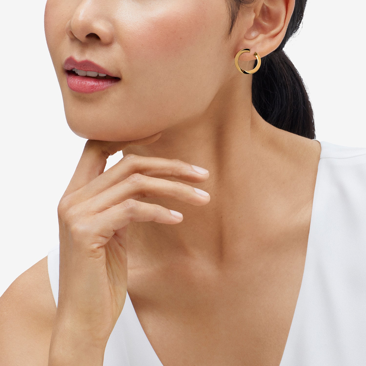 Made in Italy 10K Gold 21mm Stud Earrings