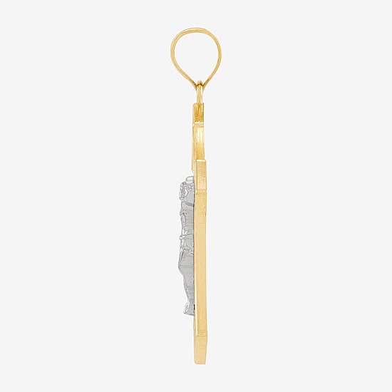 Crucifix Womens 10K Two Tone Gold Cross Pendant