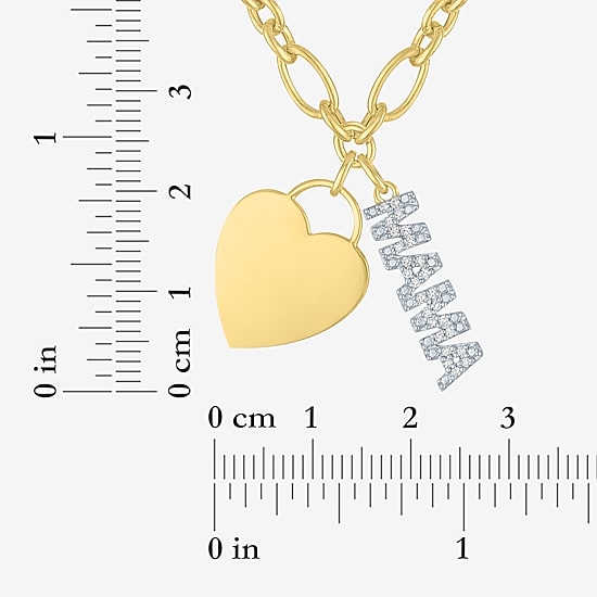 Diamond Addiction (G-H / Si2-I1) Womens 1/10 CT. T.W. Lab Grown White Diamond 14K Gold Over Silver Heart 18 Inch Pendant Necklace