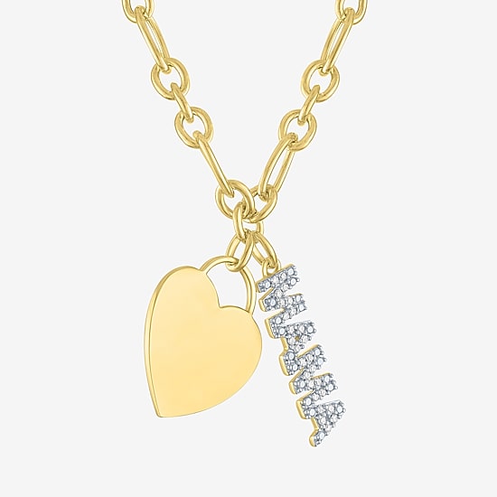 Diamond Addiction (G-H / Si2-I1) Womens 1/10 CT. T.W. Lab Grown White Diamond 14K Gold Over Silver Heart 18 Inch Pendant Necklace