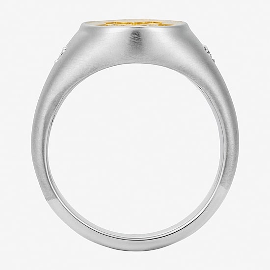 Harry Potter (F / Si2) Mens 1/10 CT. T.W. Lab Grown White Diamond 14K Gold Over Silver Signet Ring