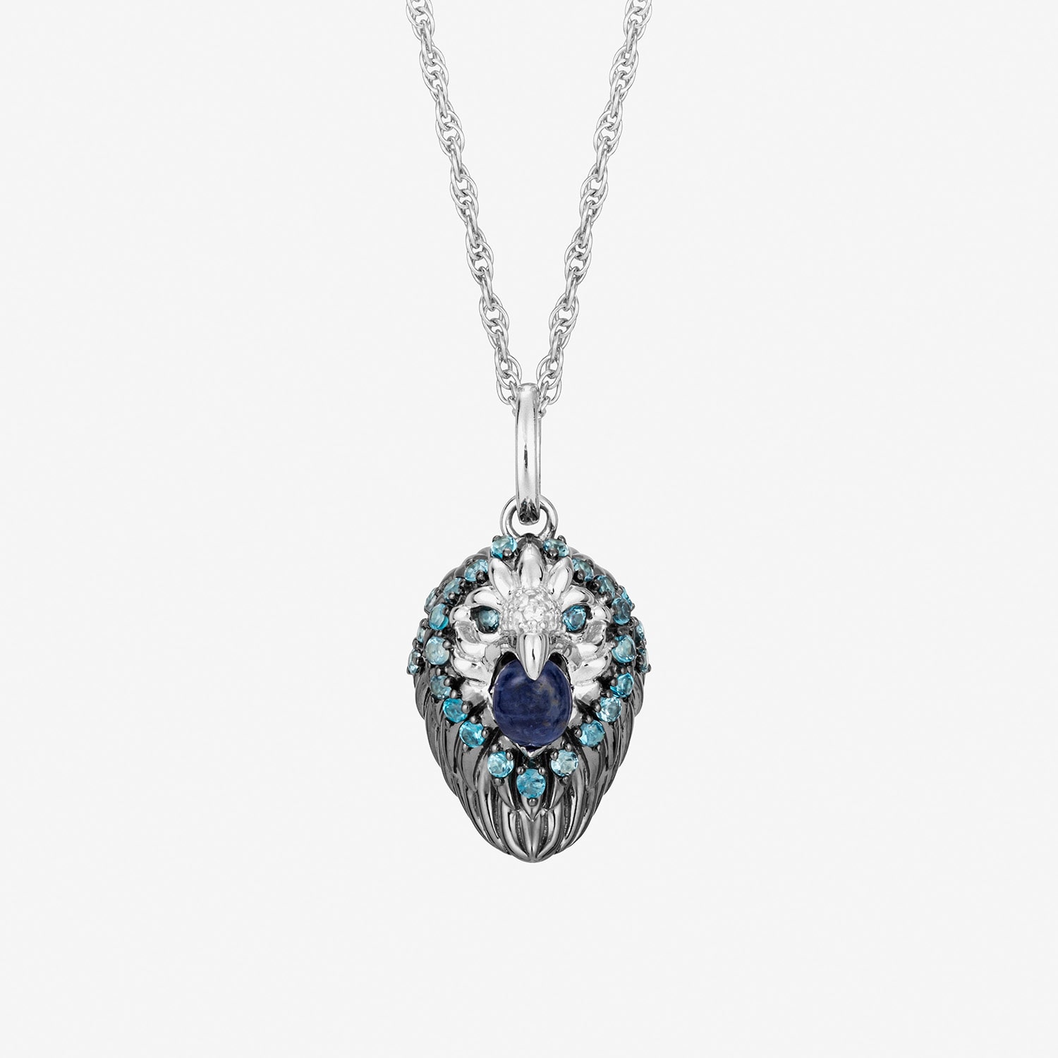Harry Potter (F / Si2) Womens Genuine Blue Sodalite Sterling Silver 16 Inch Pendant Necklace