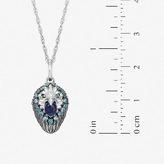 Harry Potter (F / Si2) Womens Genuine Blue Sodalite Sterling Silver 16 Inch Pendant Necklace