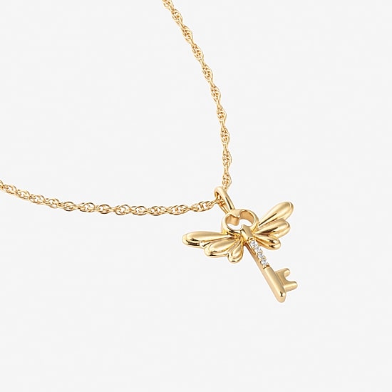 Harry Potter (F / Si2) Womens Diamond Accent Lab Grown White Diamond 14K Gold Over Silver 18 Inch Pendant Necklace
