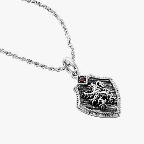 Harry Potter Mens Genuine Red Garnet Sterling Silver Pendant