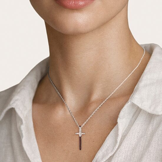 Harry Potter (F / Si2) Womens Lab Grown Diamond Accent Genuine Red Garnet Sterling Silver 18 Inch Pendant Necklace