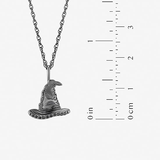 Harry Potter Womens Diamond Accent Lab Grown Black Diamond Sterling Silver 18 Inch Pendant Necklace