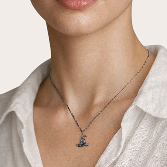 Harry Potter Womens Diamond Accent Lab Grown Black Diamond Sterling Silver 18 Inch Pendant Necklace