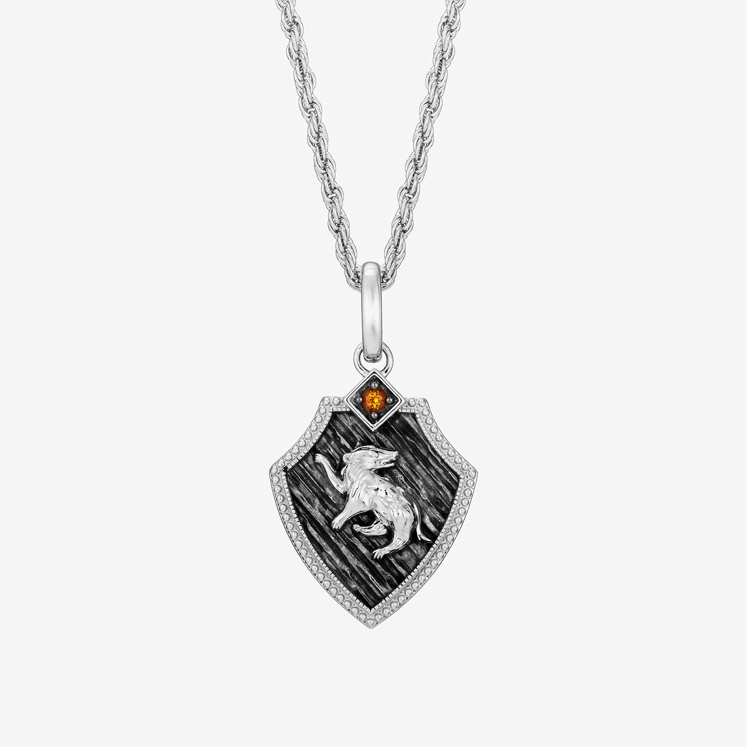 Harry Potter Mens Genuine Red Garnet Sterling Silver Pendant