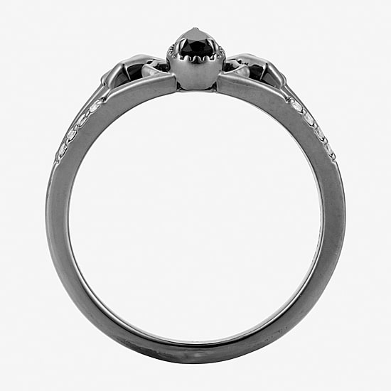 Harry Potter (F/Si2) Womens 1/10 CT. T.W. Lab Grown Diamond Genuine Black Onyx Sterling Silver Cocktail Ring