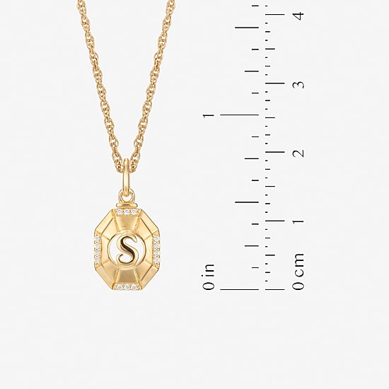 Harry Potter (F / Si2) Womens Lab Grown Diamond Accent Lab Grown White Diamond 14K Gold Over Silver 18 Inch Pendant Necklace