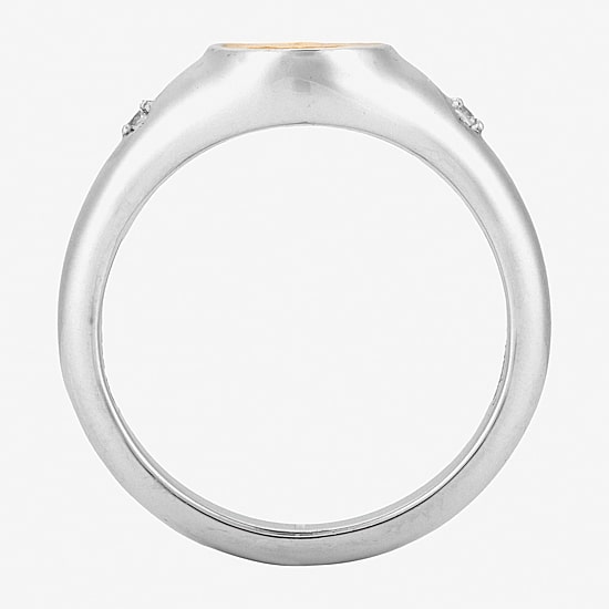 Harry Potter (F/Si2) Womens Diamond Accent Lab Grown White Diamond 14K Gold Over Silver Signet Ring