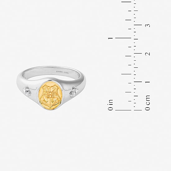 Harry Potter (F/Si2) Womens Diamond Accent Lab Grown White Diamond 14K Gold Over Silver Signet Ring