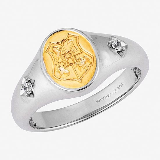 Harry Potter (F/Si2) Womens Diamond Accent Lab Grown White Diamond 14K Gold Over Silver Signet Ring