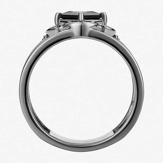 Harry Potter Womens Genuine Black Onyx Genuine Black Spinel Sterling Silver Cocktail Ring