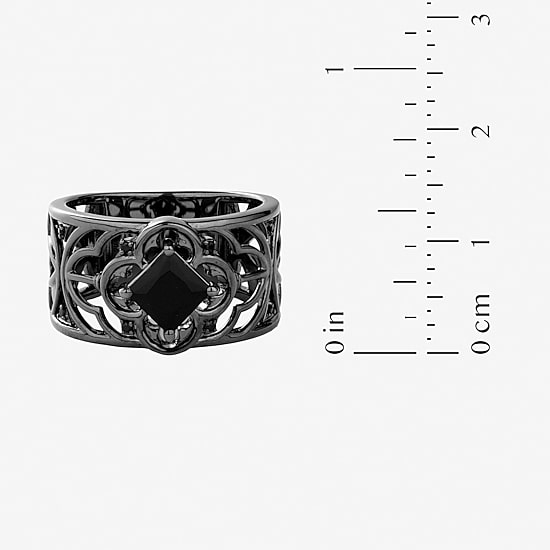 Harry Potter Womens Genuine Black Onyx Genuine Black Spinel Sterling Silver Cocktail Ring