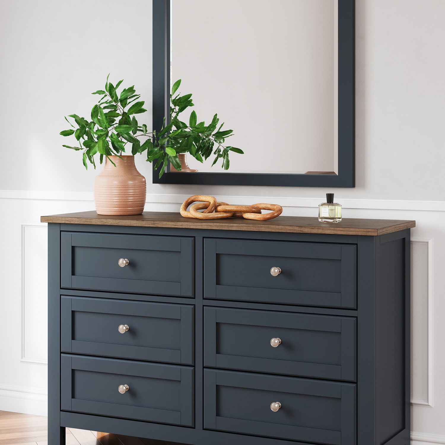 Signature Design by Ashley Lacey 6-Drawer Dresser and Mirror