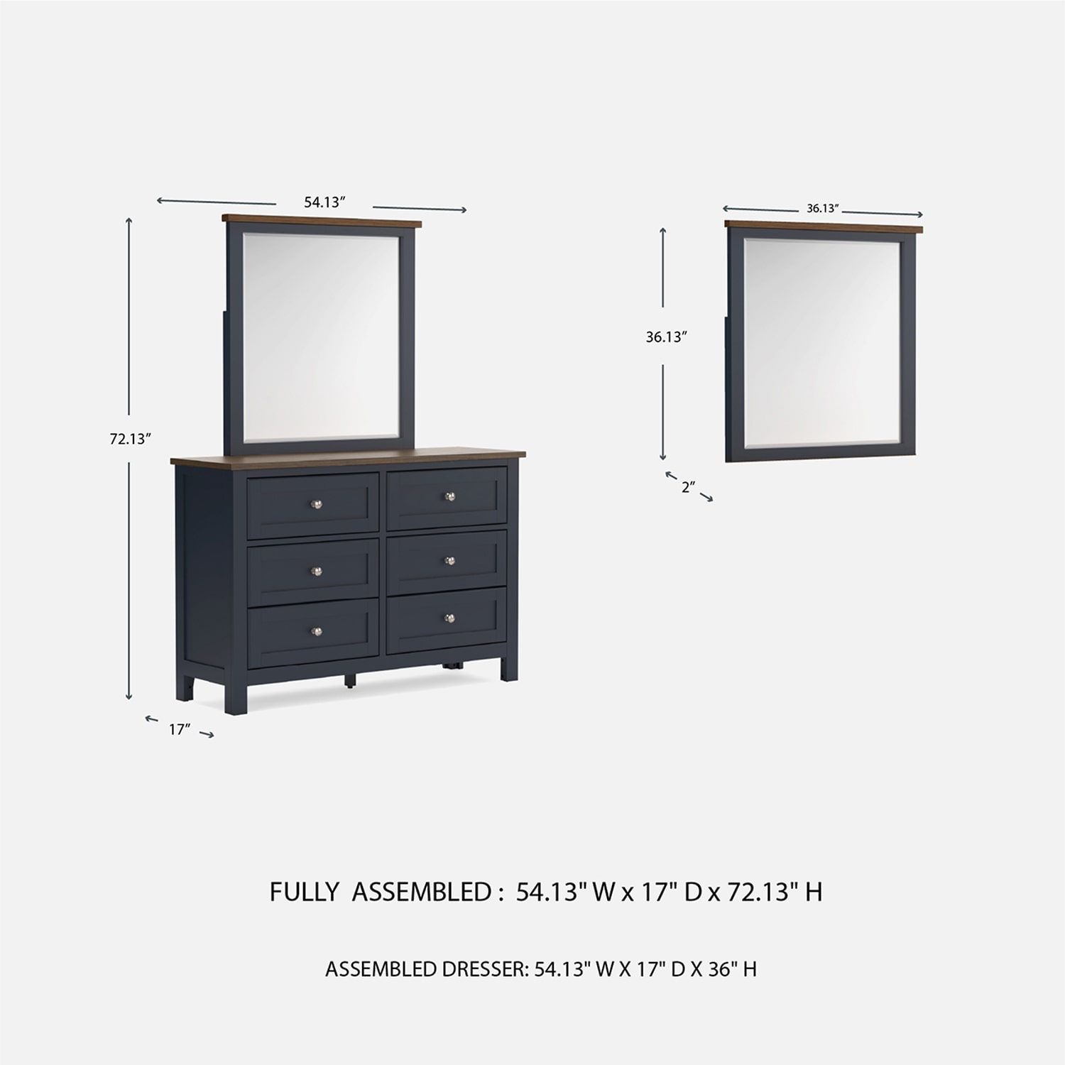 Signature Design by Ashley Lacey 6-Drawer Dresser and Mirror