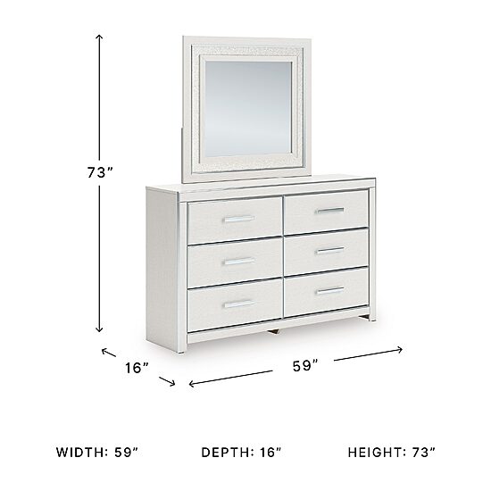 Signature Design by Ashley Rogers 6-Drawer Dresser and Mirror
