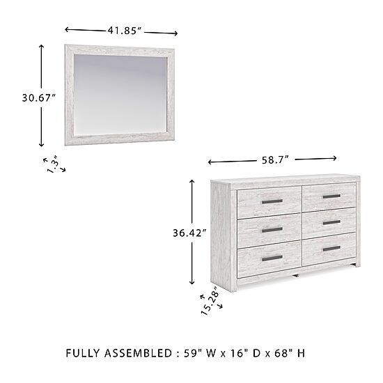 Signature Design by Ashley Chicksaw 6-Drawer Dresser and Mirror