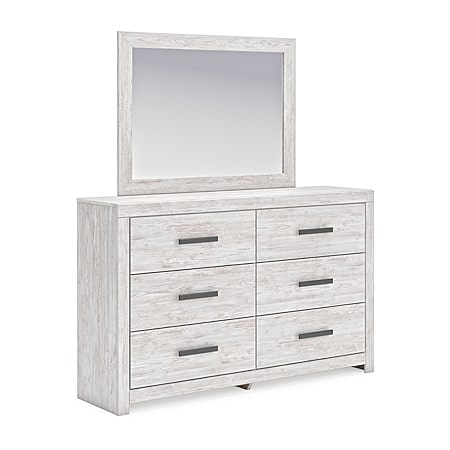 signature design by ashley cambeck 6 drawer dresser in whitewash Signature Design by Ashley Cambeck 6-Piece Whitewash Queen Panel Bed Set