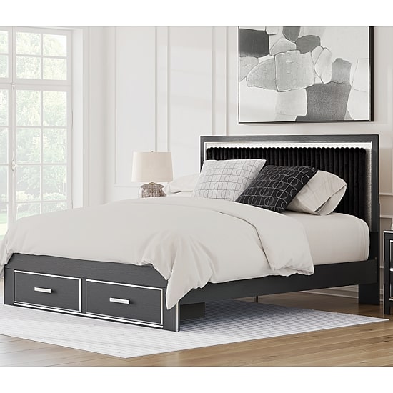 Signature Design by Ashley Birch Upholstered Panel Storage Bed