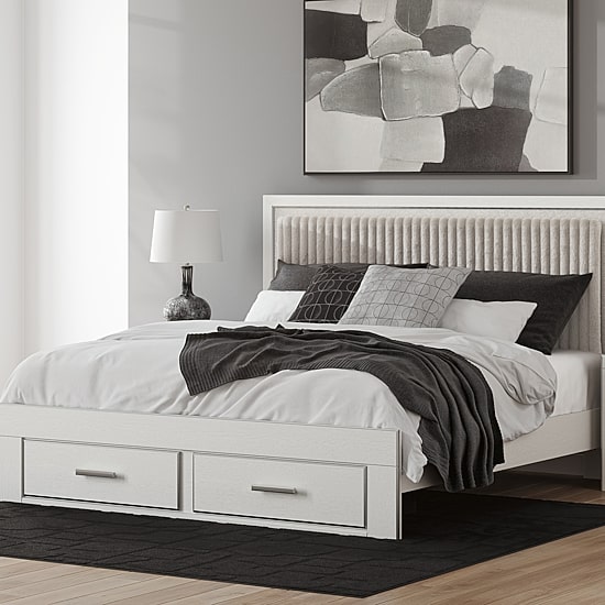 Signature Design by Ashley Rogers Upholstered Panel Platform Storage Bed