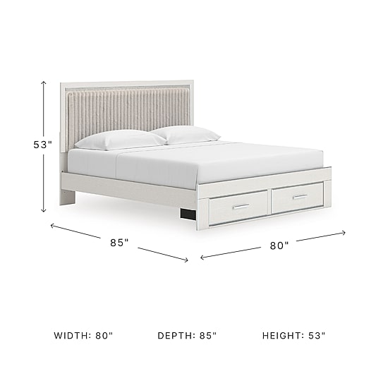 Signature Design by Ashley Rogers Upholstered Panel Platform Storage Bed