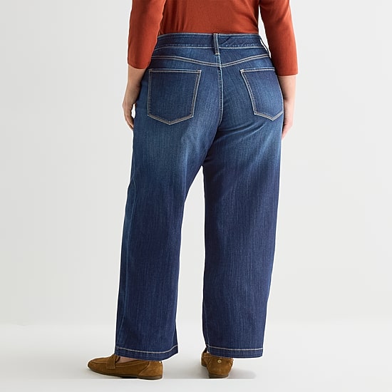 St. John's Bay Womens High Rise Wide Leg Jean