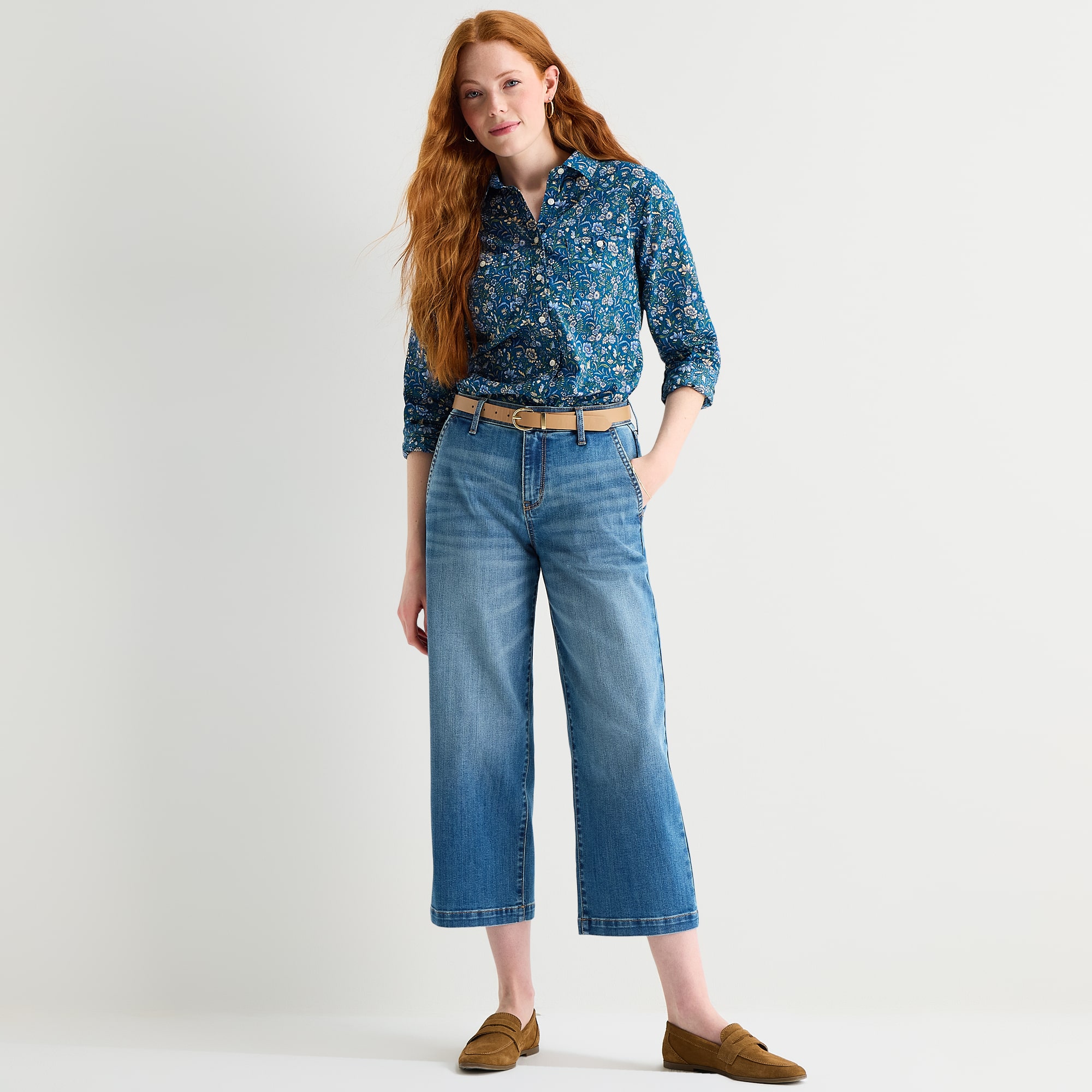 St. John's Bay Womens High Rise Wide Leg Jean