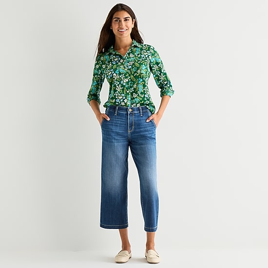 St. John's Bay Womens High Rise Wide Leg Jean